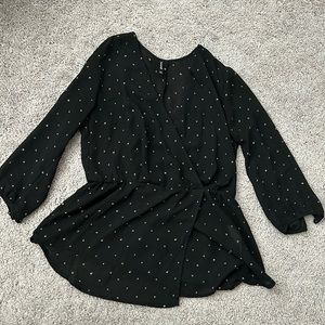 Stradivarious Black peplum top long sleeve